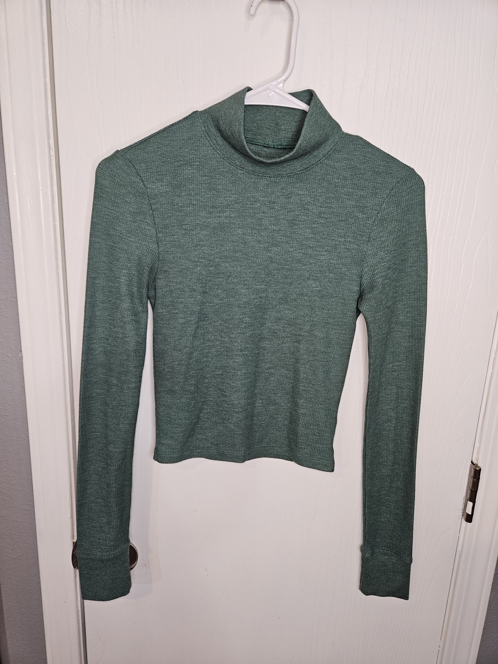 American Eagle Outfitters Seafoam Green Ribbed Turtleneck Long Sleeve Top